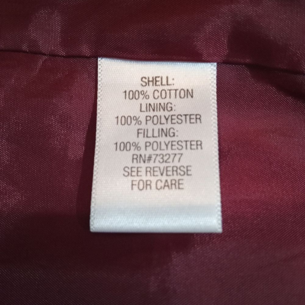 Croft &Barrow Burgundy, Quilted Courduroy Jacket Size M - Picture 7 of 8